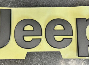 Mopar Grey and Black "Jeep" Tailgate Badge for 2020-2025 Gladiator JT