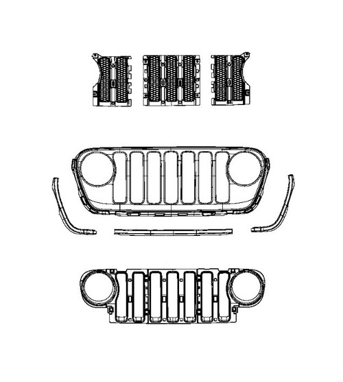 Mopar Sahara/Rubicon Grill for 2018-2021 Wrangler JL