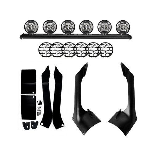 KC HiLites 50" Overhead Xross Slimlite 6-Light Bar System for 2018-2025 Wrangler JL and 2020-2023 Gladiator JT