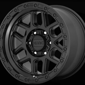 KMC Wheels KM544 Mesa Wheel in Satin Black with a Gloss Black Lip for 2007-2018 Wrangler JK, 2018-2025 Wrangler JL, and 2020-2025 Gladiator JT