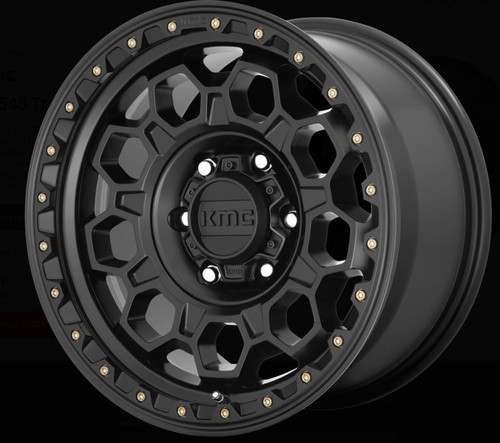 KMC Wheels KM545 Trek Wheel in Satin Black for 2007-2018 Wrangler JK, 2018-2025 Wrangler JL & 2020-2025 Gladiator JT